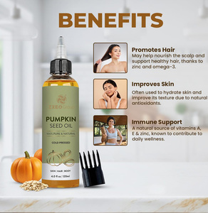 Private Label 100% Pure Cold-Pressed Pumpkin Oil for Hair, Beard, Face, Skin &amp; <strong>Scalp</strong> | <strong>Moisturising</strong> &amp; Conditioning 120ml - Product Image 2