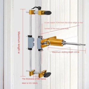 Ouvre-trou de serrure de porte <span class=keywords><strong>en</strong></span> acier TEBAK, durable, kit de menuiserie DIY OEM, outil de serrure interne à installation rapide, gabarit de mortaiseuse et rainureuse - Product Image 5