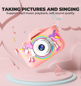 Appareil photo miniature pour enfants Soli Kid Toys, thème licorne, HD 1080p, fonction de jeu, éducatif, en plastique, écran de 2,3 pouces, cadeau - Product Image 6