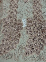 Tissu en dentelle 3D Lisami à pois ondulés, motif de paillettes tendance, design de robe de luxe pour occasions, fêtes, mariages, couleurs or et noir