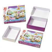 Boîte d'emballage de jouets personnalisée écologique avec pelliculage mat et paillettes, boîte en carton de luxe avec couvercle, blocs de construction, poupée princesse pour enfants