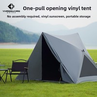 Tente de camping triangulaire noire enduite Oxford 2000-3000mm, imperméable, installation instantanée, anti-moustiques, abri extérieur quatre saisons