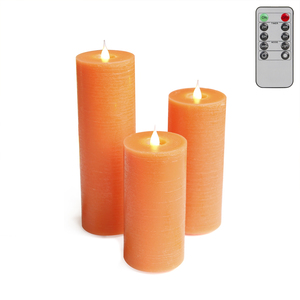 Juego de 3 Velas LED 3D con Control Remoto, Funciona con Pilas, Velas de Cera de Parafina sin Llama, Decoración del Hogar, Bodas, Cumpleaños - Product Image 2