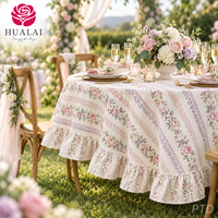 Nappe ronde en polyester imprimée sur mesure OEM, effet lin plissé, pour décoration de maison et de mariage, 120 pouces