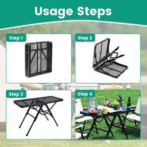 Table de camping pliante légère et portable, en fer, réglable en <span class=keywords><strong>hauteur</strong></span>, pour l'extérieur - Product Image 2