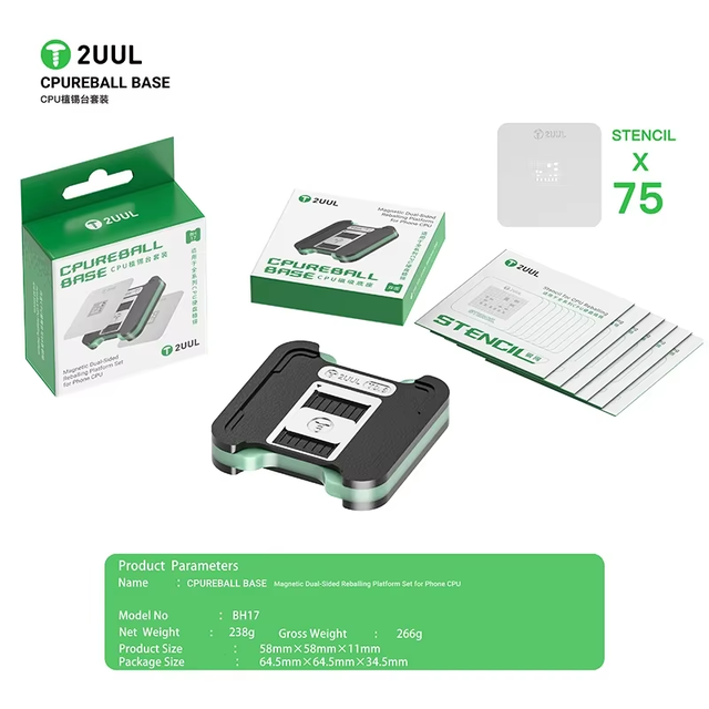2UUL BH17 CPUREBALL BASE Magnetic Dual Sided Reballing Platform Set for IPhone and Android for Phone CPU Repair Tools