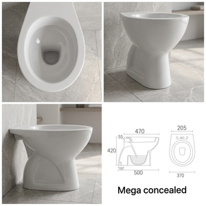 Square Shape <b>Ceramic</b> EWC Floor Mounted Toilet Eco-Friendly Luxurious European Water Closet <b>Pan</b> Bathroom Chair - Product Image 5