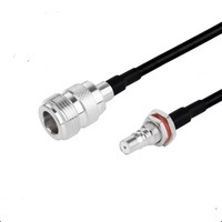 Cable de Conexión QMA Macho a QMA Hembra, Resistente al Agua, RG223, 25cm, con Certificación ROHS, Disponible en Stock