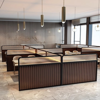 Paravent en acier inoxydable LED Homedeco Foshan, panneau en verre incurvé en métal 304, art déco, séparation pour restaurant, mariage