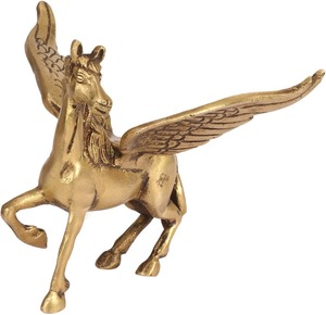 Estatua de caballo de Ángel volador de latón hecha a mano con Pegaso para decoración de oficina en casa Feng Shui Animal Metal peso de papel antiguo - Product Image 1