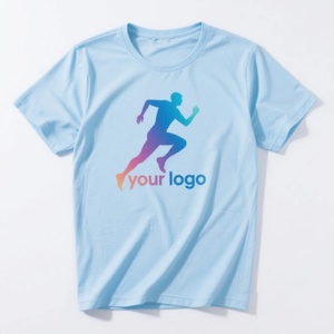 Custom Screen Print Formal Casual Short Sleeve Regular Fit Knitted T-<b>Shirt</b> High Quality <b>Polyester</b>/Cotton Men - Product Image 5
