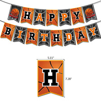 Artículos para Fiestas de Baloncesto, Pancarta Desechable, Adorno para Globos, Decoración para Fiestas Infantiles con Temática Deportiva, Baby Shower, Cumpleaños de Niño