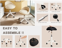 Fauteuil d'appoint moderne beige, fauteuils de pédicure pivotants avec repose-pieds pour salon de beauté, salon de coiffure, bar
