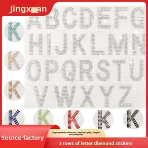 Strass thermocollants adhésifs de 4 cm, alphabet anglais majuscule, cristaux DIY, style à tige en verre - Product Image 2