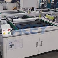 Machine de pressage, d'empilage et de cerclage manuelle pour batteries prismatiques, pour ligne d'assemblage automatique de batteries prismatiques