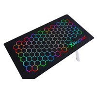 Table d'ordinateur de jeu réglable, en verre, avec effet éclairage LED, pour PC de bureau Gaming et Gaming, pour la course, couleur