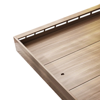 Lit plateforme moderne en pin et MDF, design à panneaux, assemblage KD, gain de place, tailles Queen/Single/Double, prix usine