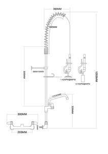 Grifo de cocina con rociador de prelavado, mezclador de agua fría y caliente, de latón, para montaje en encimera - Product Image 3