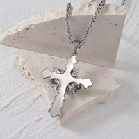 GOLDIX Collier pendentif vintage néo-gothique en acier inoxydable plaqué argent avec fleur de rose et foi chrétienne Accessoire de mode Bible