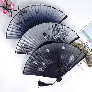 Chinese Style Bamboo Folding Fan Floral Hand Drawn Twenty Stocks For Traditional Dance Party Wear - Product Image 3