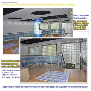 Bloc de verre architectural transparent carré creux bon marché 190X190X80mm, couleur personnalisée, forme, motif, brique de verre décorative pour mur, <span class=keywords><strong>en</strong></span> vente - Product Image 6