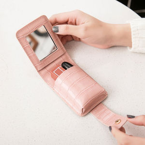 Moda MIYIN piccola borsa cosmetica portatile Mini rossetto <span class=keywords><strong>porta</strong></span> rossetto con specchio borsa per il trucco - Product Image 3