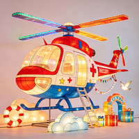 Grande lanterne décorative LED d'extérieur en forme d'hélicoptère pour festival de l'aviation