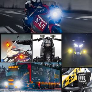 Nouveau design, phares avant de remplacement à LED 30W à 3 lentilles, blanc/jaune avec anneau RGB pour motos, voitures, VTT, feux de brouillard - Product Image 6