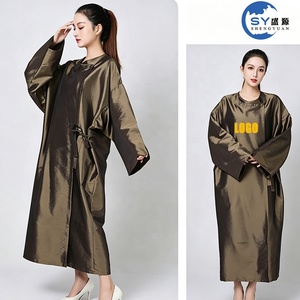 Kimono de coiffure imperméable personnalisé avec logo – Robe de salon de coiffure verte et noire pour salon de beauté et barbier - Product Image 6