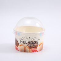 Bols et gobelets en papier jetables de qualité alimentaire à paroi simple de 4 oz, 8 oz et 16 oz avec couvercles pour glaces, sundae, gelato, contenants à nouilles