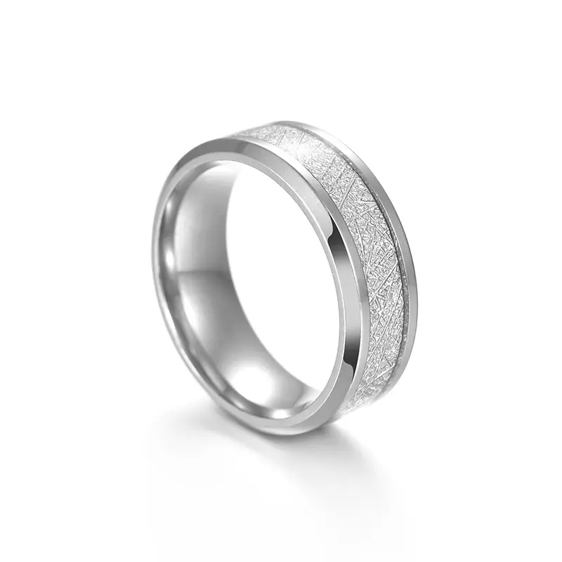 8mm Schwarz/Gold/Silber Farbe Titan Stahl Klassischer Einfacher Ring Ehering Herren ring