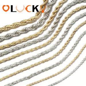 Fabricant de bijoux personnalisés LUCKYJIU, collier en chaîne torsadée en acier inoxydable 316l, étanche, plaqué or 18k, 2/<span class=keywords><strong>3</strong></span>/4/5/6 mm - Product Image 1