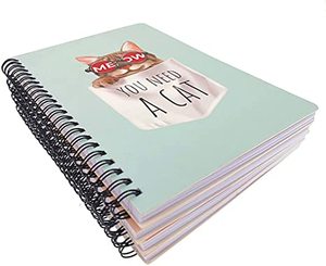 4 Pack A5 Spiral <strong>Notebook</strong> Journal Ruled Sketch Book Notepad Diary Memo Planner A5 Size(8.3X5.7&quot;) &amp; <strong>80</strong> <strong>Sheets</strong> (Cartoon - Product Image 6