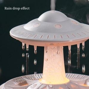 Diffuseur d'arômes UFO en forme de goutte de pluie avec télécommande, humidificateur diffuseur de brume H2O 350ml pour la maison, avec logo personnalisé - Product Image 3