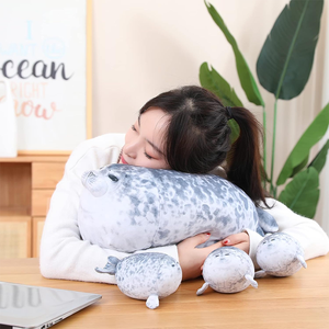 2025 Nueva almohada de sello lindo juguete de peluche de sello con 4 peluches de sello de bebé en su barriga animales de peluche de algodón regalo para niños - Product Image 6