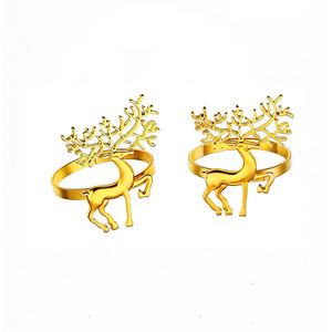 Anneaux <span class=keywords><strong>de</strong></span> <span class=keywords><strong>serviette</strong></span> <span class=keywords><strong>de</strong></span> Noël en forme <span class=keywords><strong>de</strong></span> renne, boucle <span class=keywords><strong>de</strong></span> <span class=keywords><strong>serviette</strong></span> dorée, décorations <span class=keywords><strong>de</strong></span> <span class=keywords><strong>table</strong></span> pour les fêtes, porte-serviettes moderne - Product Image 5
