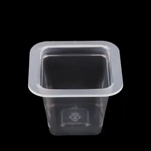 도매 사각 구경 젤리 컵 32g 정사각형 일회용 투명 PP 소스 컵 식품 포장 젤리 푸딩 컵