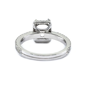 Bague de fiançailles et de mariage sur mesure, design classique et romantique, or blanc massif 18 carats de haute qualité, diamant taille brillant, forme octogonale - Product Image 3