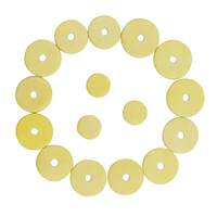 Yellow Flute Leather Pad Set - High - Quality for Woodwind Instrument Sound Hole Repair, Durable & Easy to Install