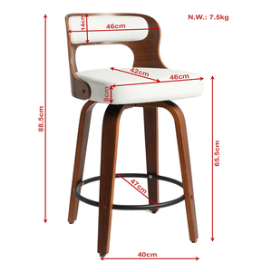 Silla de Barra Alta de Proveedor <span class=keywords><strong>Chino</strong></span>, Altura del Asiento de 26'', Taburete con Respaldo Giratorio de 360 Grados para Isla de Cocina - Product Image 4