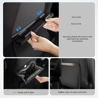 Sac de rangement en cuir pour voiture, sac poubelle pour Tesla, lumières LED, fixation magnétique dédiée pour siège arrière