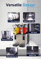 Máquina de Granizados Portátil de Acero Inoxidable Ecológica de 4L y 290W, 5 Programas de Función (Margaritas, Frappés), para Bares, Fiestas, Restaurantes y Hoteles