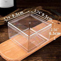 Boîte d'emballage pour gâteau tiramisu, pâtisserie occidentale en mousse, 9,5*9,5*6 cm, 440 ml, boîte de rangement alimentaire jetable en plastique transparent