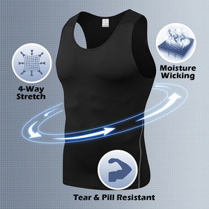 Custom logo Wholesale Breathable Slim Fit Quick Dry Fitness <strong>Men's</strong> Running Sports Sweat Shirt <strong>Compression</strong> Gym <strong>Vest</strong> <strong>for</strong> <strong>Men</strong> - Product Image 5