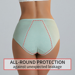 Tanga Triangular de Cintura Alta para Mujer, 100% Algodón, Antibacteriana, Transpirable, a Prueba de Fugas, Ecológica, Teñido Liso, Talla XL - Product Image 3