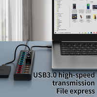 Hub Multiport USB 3.0 Industri Berkualitas Tinggi OEM dengan Sakelar Individual untuk Penggunaan di Rumah, Kantor, Hotel, Laptop, dan Output AC