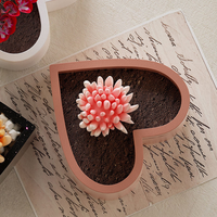 Moule en silicone DIY pour pot de fleurs en résine, en forme de cœur, pour ciment, béton, fabrication de bougies