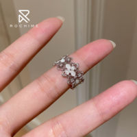 Bague de mariage vintage en dentelle Rochime, argent sterling 925 plaqué rhodium, bijoux en zircone cubique pour femmes