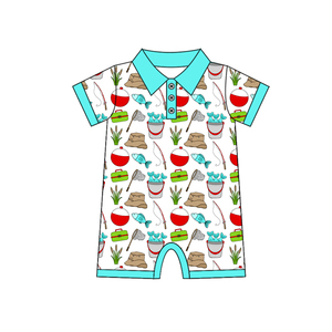 Conjunto de Ropa para Bebé Niña SR3949, Diseño Personalizado con Estampado de Pesca, Mono con Mangas con Volantes y Cierre de Cremallera, para Niños de 0 a 2 Años - Product Image 2
