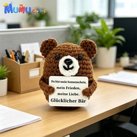 Vente en gros de poupées en peluche amigurumi faites à la main avec étiquette de message positif pour les cadeaux de fête et les cadeaux de vacances